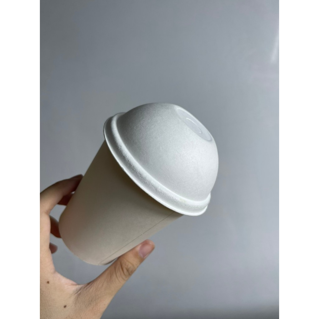 50 ly giấy trắng có nắp chịu nhiệt dùng 1 lần 16 oz 500ml