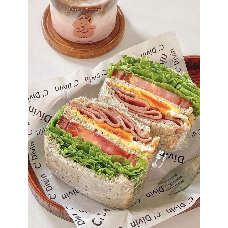 SET 100 tờ giấy gói bánh mỳ, hamburger, lót bánh size 30x30cm hàng cao cấp - nhiều mẫu