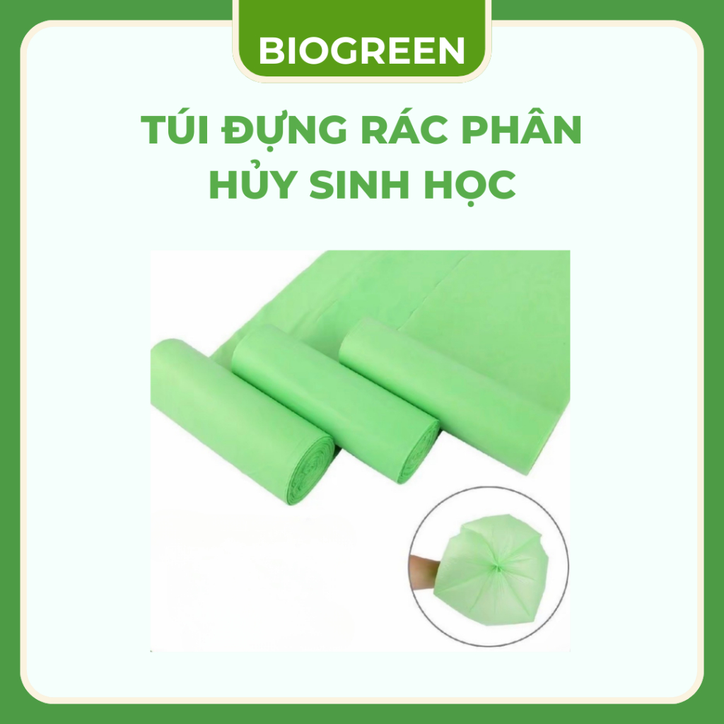 Set túi đựng rác compostable phân hủy sinh học, không nhựa 100%, cỡ nhỏ trung đại