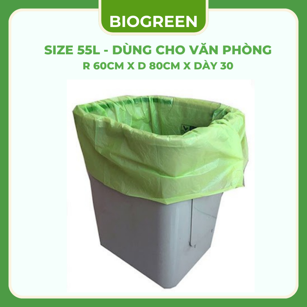 Set túi đựng rác compostable phân hủy sinh học, không nhựa 100%, cỡ nhỏ trung đại