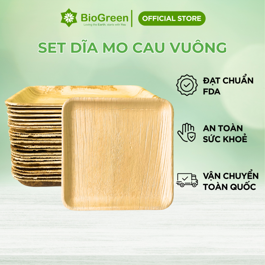 SET 10 ĐĨA MO CAU VUÔNG SIZE 17CM/20CM/25CM ĐỰNG THỨC ĂN,BBQ,..AN TOÀN SỨC KHỎE,BẢO VỆ MÔI TRƯỜNG