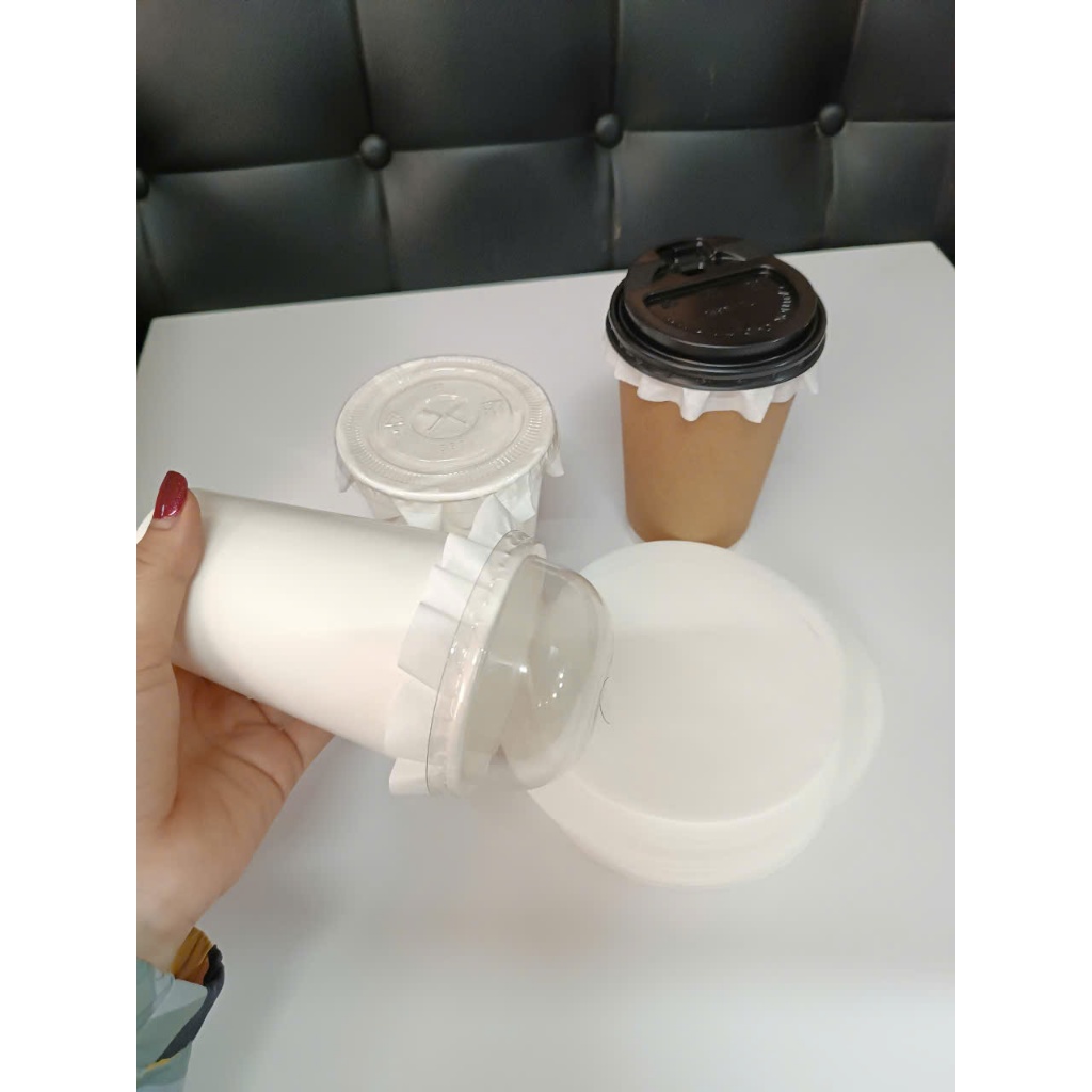Set 500 Tờ Giấy Chống Tràn Trà Sữa và các loại thức uống mang đi cho ly giấy và ly nhựa.