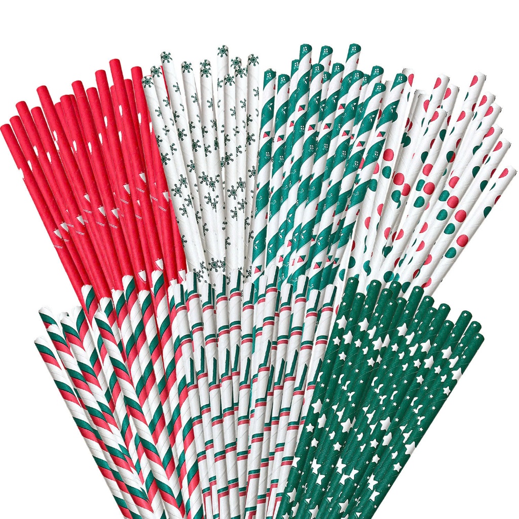 Hộp 250 PHI 6 ỐNG HÚT GIẤY/GẠO/BÃ MÍA/CỎ NHIỀU MÀU, TRẮNG NÂU,.. cho tiệc tùng