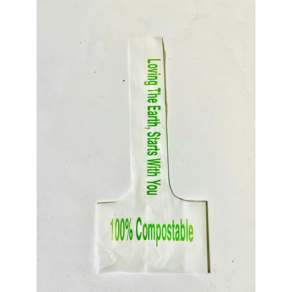 1kg túi chữ T sinh học Biogreen bảo vệ môi trường giành cho cà phê mang đi.