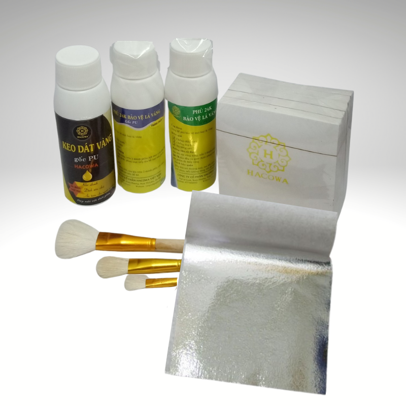 Combo 500 lá bạc Hacowa kèm keo pu chuyên dát gỗ, nhựa, phào chỉ