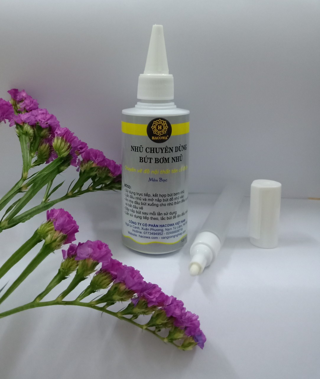 Combo bút + nhũ bạc (100ml)