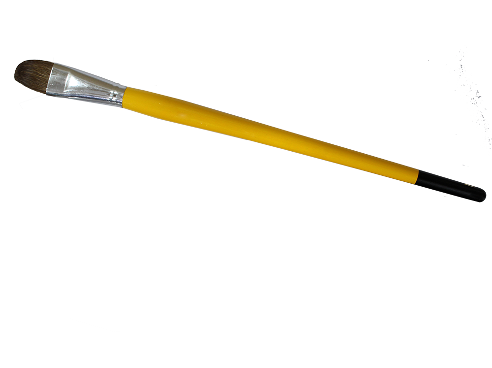 Bút lông sói cán vàng đầu bằng -S12