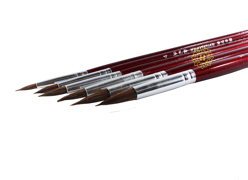 Bút lông sói cán đỏ (6 cái đầu vẽ nhọn)