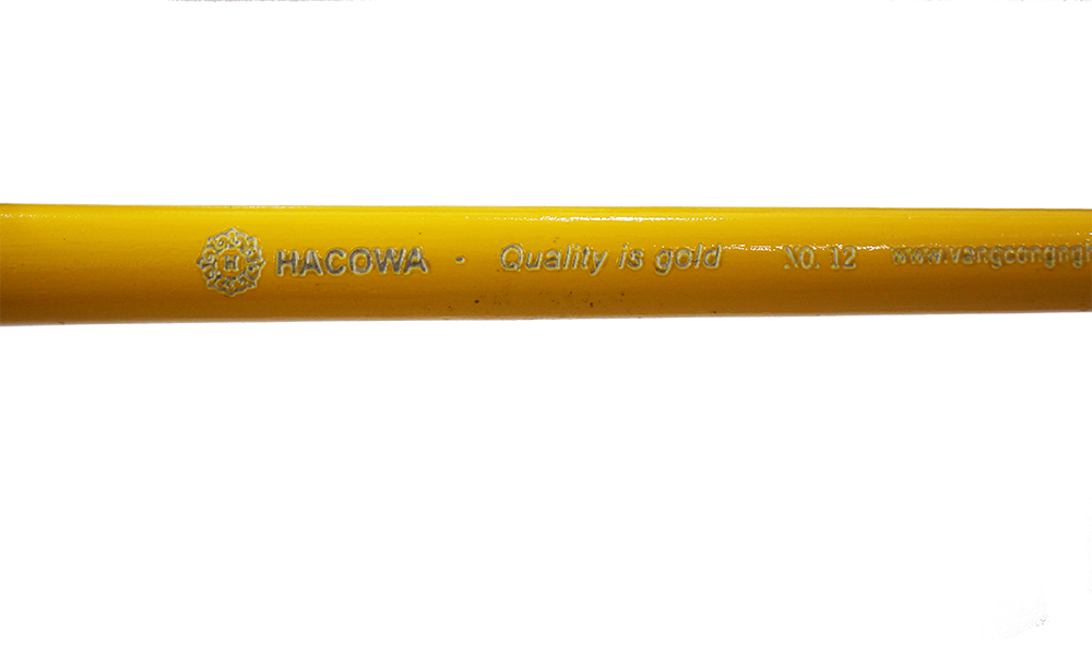 Bút lông sói cán vàng đầu bằng -S12