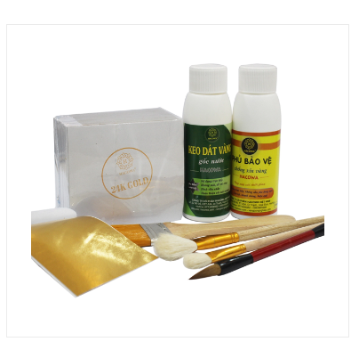Combo 500 lá 24k gold  keo gốc nước