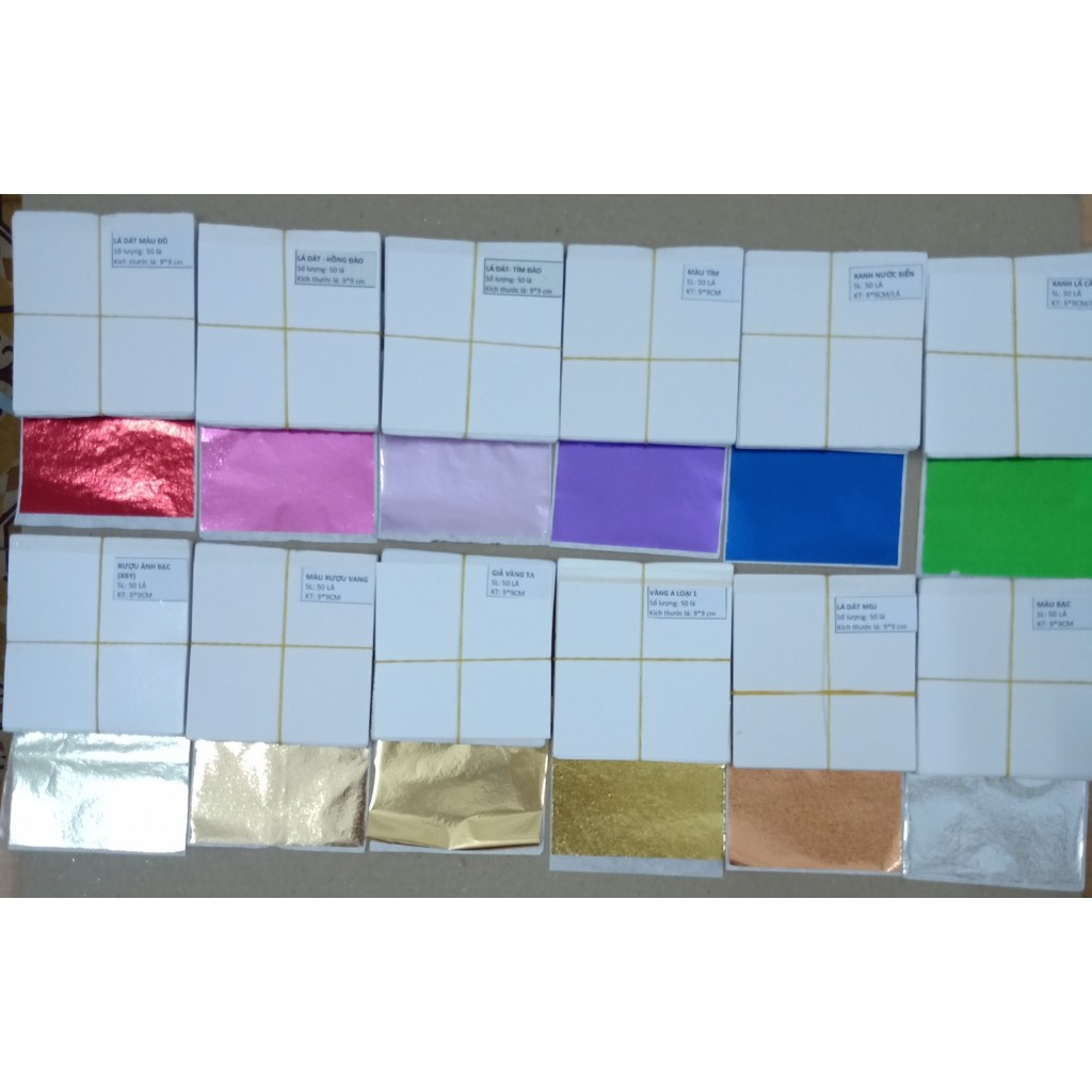 Set 50 lá gồm 10 màu ngẫu nhiên dùng trang trí đồ thủ công, slame, nail