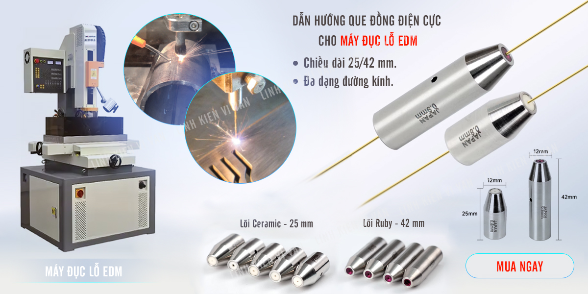 ĐẦU DẪN HƯỚNG QUE ĐỒNG MÁY BẮN LỖ EDM | VĨ VĂN