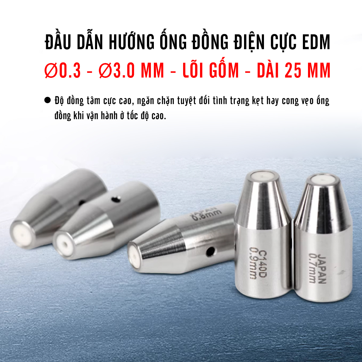 Dẫn hướng lõi gốm dài 25mm | Vĩ Văn