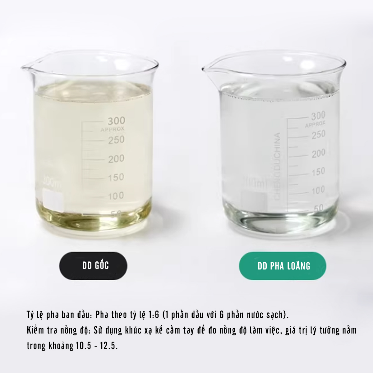 Dầu cắt dây SDK-218D trước &amp; sau khi pha loãng