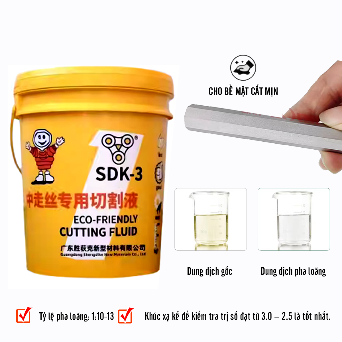 Tỷ lệ pha chuẩn cho dầu cắt dây SDK-3 | Vĩ Văn
