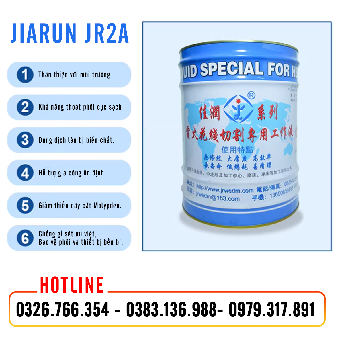 Dầu cắt dây JR2A với nhiều ưu điểm vượt trội