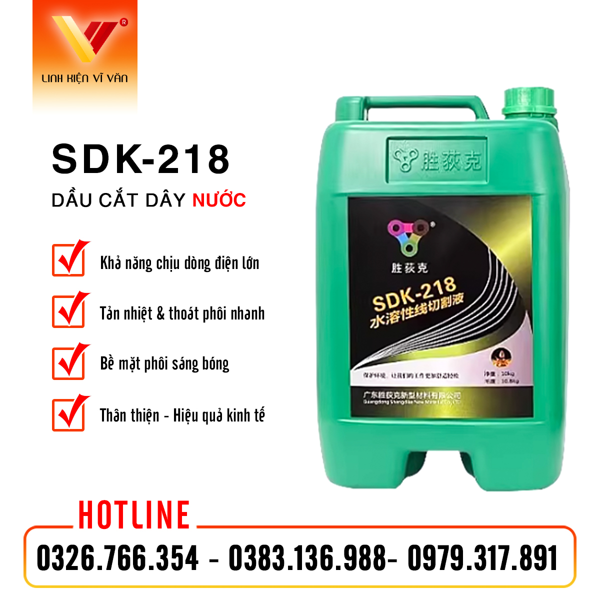 Dầu cắt dây dạng nước SDK-218 chính hãng | Vĩ Văn