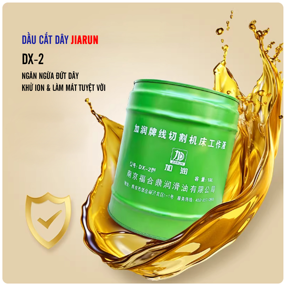 Dầu cắt dây Jiarun DX-2 18l ( thùng xanh ) chính hãng