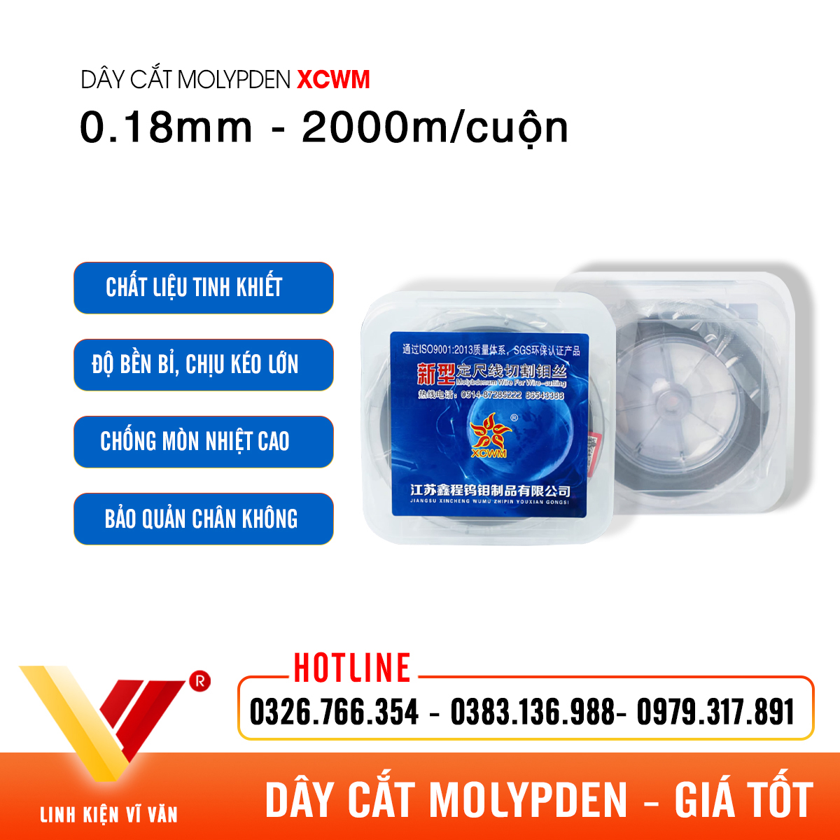 Dây cắt Molypden XCWM với các ưu điểm nổi bật