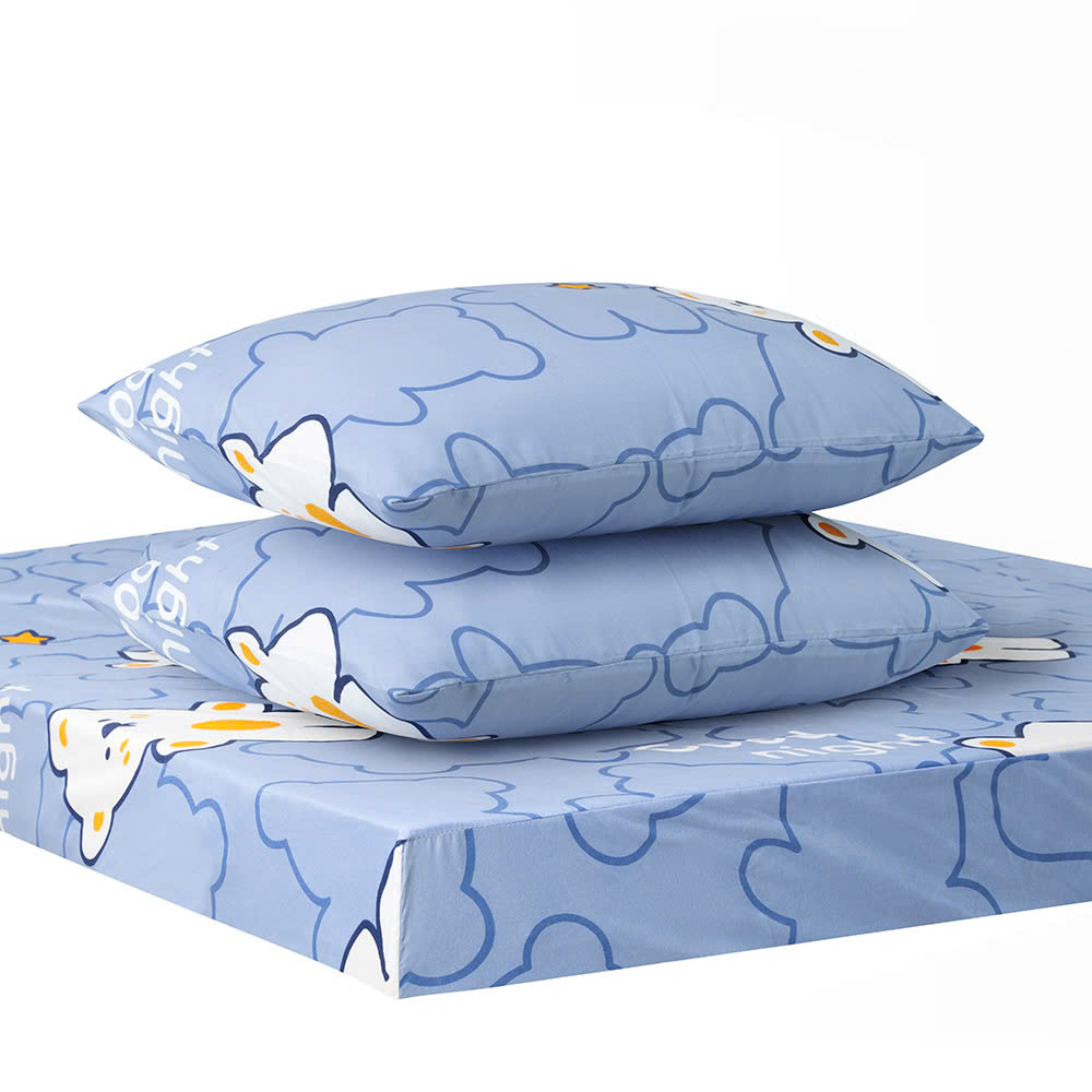 Bộ Ga Chun 2 Vỏ Gối Họa Tiết In Hoa Elmich Dr.Sleep