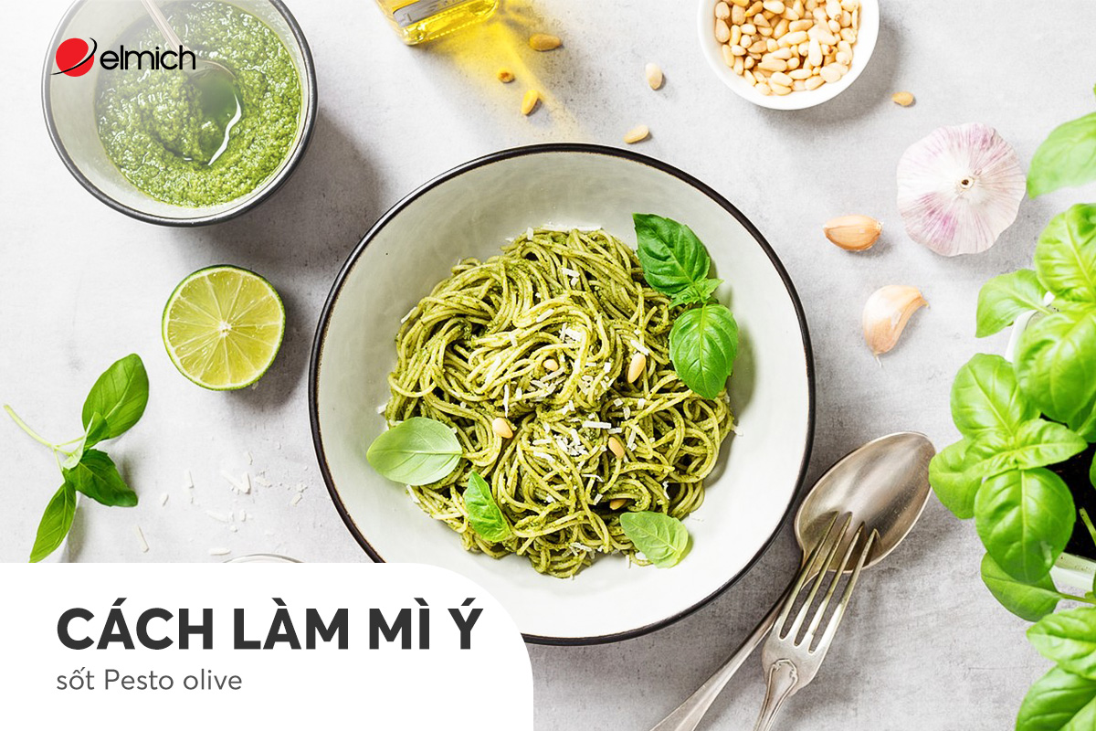 Mì Ý sốt Pesto Olive - Hương vị Địa Trung Hải tinh tế