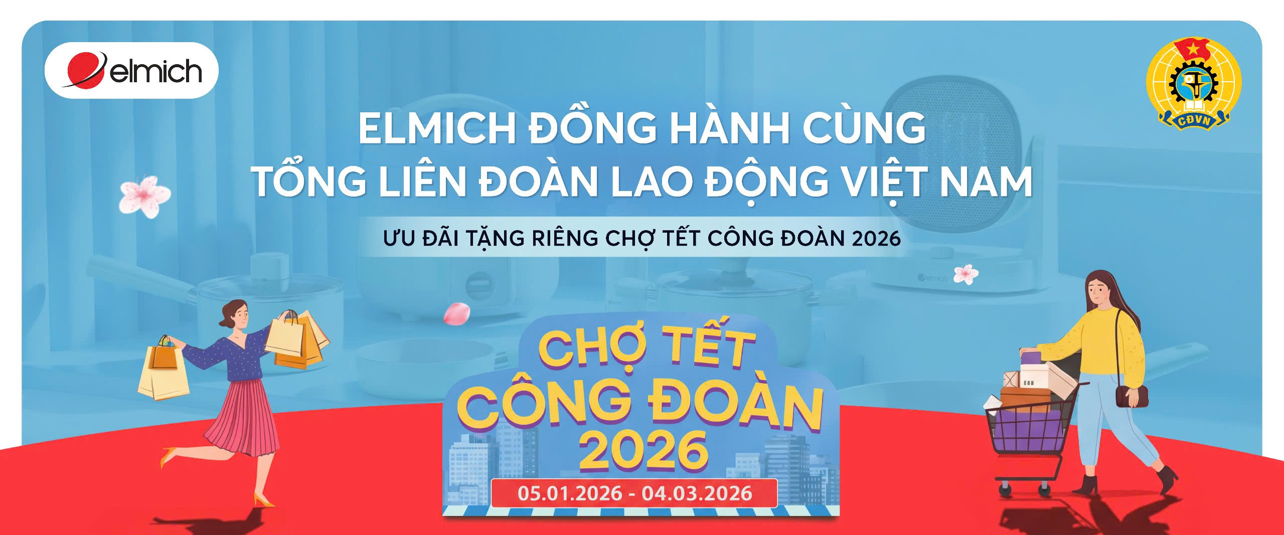 Elmich đồng hành cùng Tổng liên đoàn Lao động Việt Nam trong chương trình Chợ Tết Công Đoàn 2026