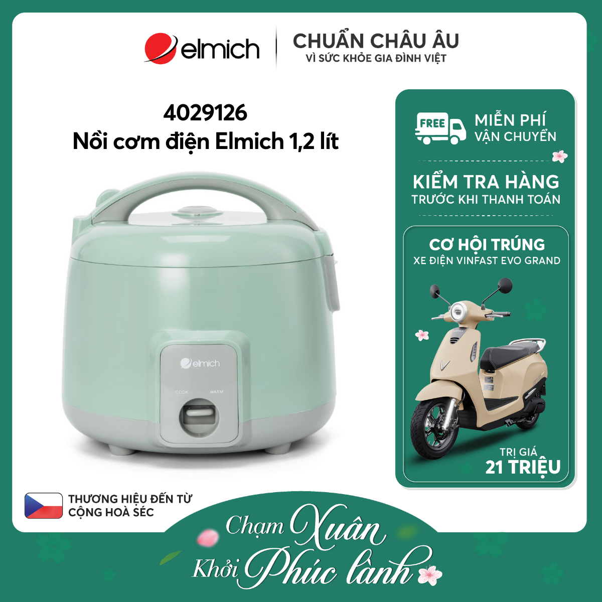 Nồi cơm điện Elmich 1.2L RCE-9126