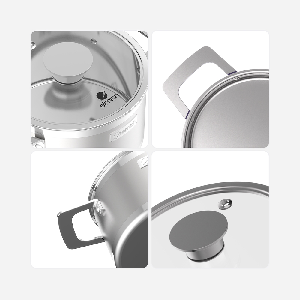 Nồi inox liền khối Elmich Hera - Tím