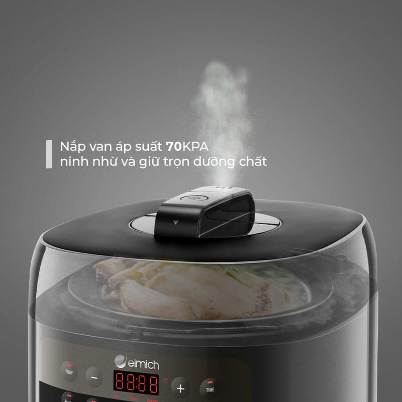 Nồi chiên không dầu kết hợp áp suất đa năng cao cấp Elmich AFE-1808