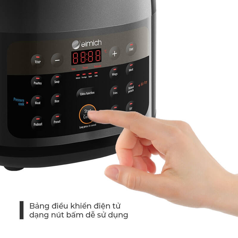 Nồi chiên không dầu kết hợp áp suất đa năng cao cấp Elmich AFE-1808