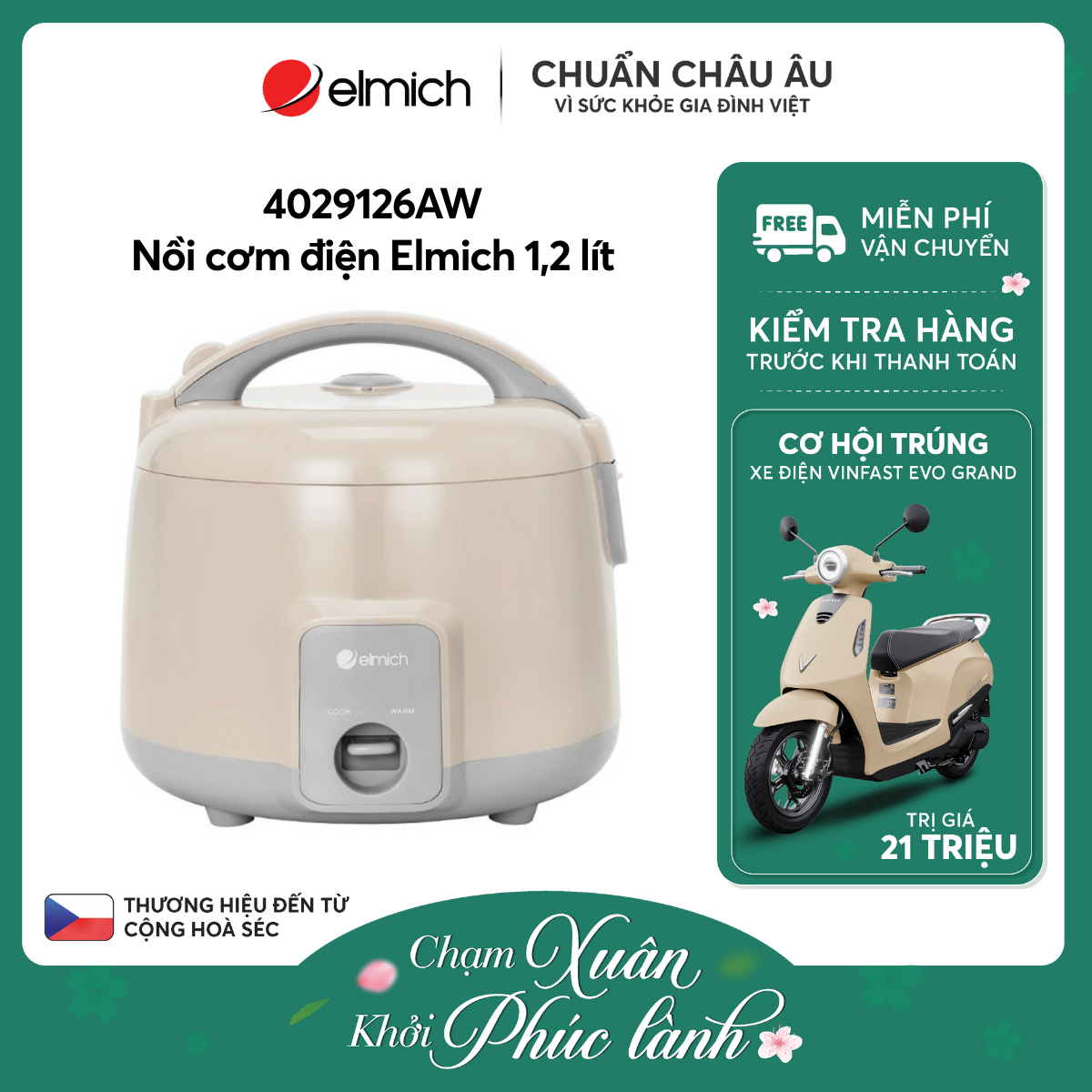 Nồi cơm điện Elmich 1.2L RCE-9126