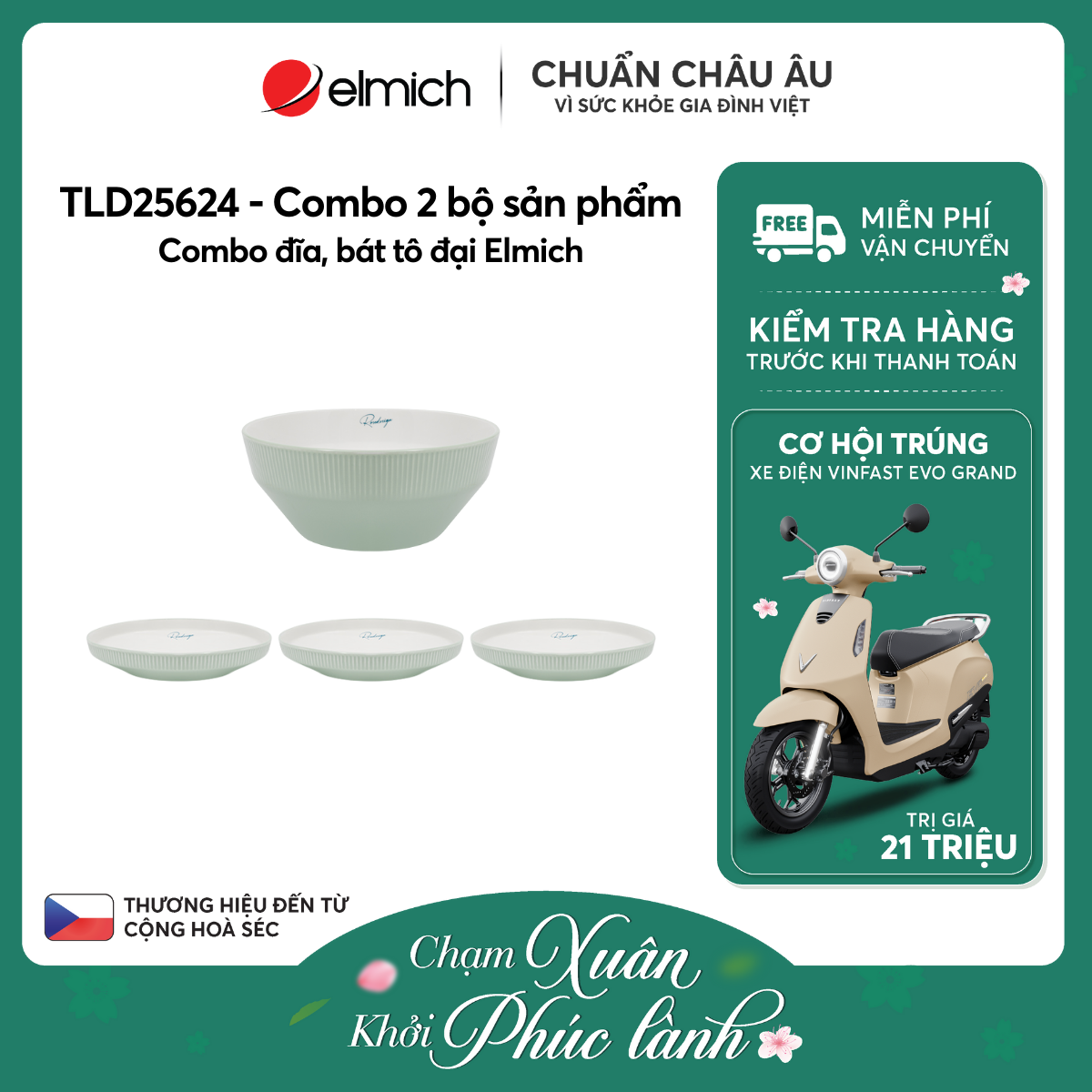 Combo đĩa, bát tô đại Elmich - TLD25624