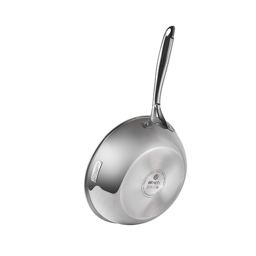 Chảo inox nguyên khối, chống dính vân đá 3D elmich Trimax EL2418OL size 28cm