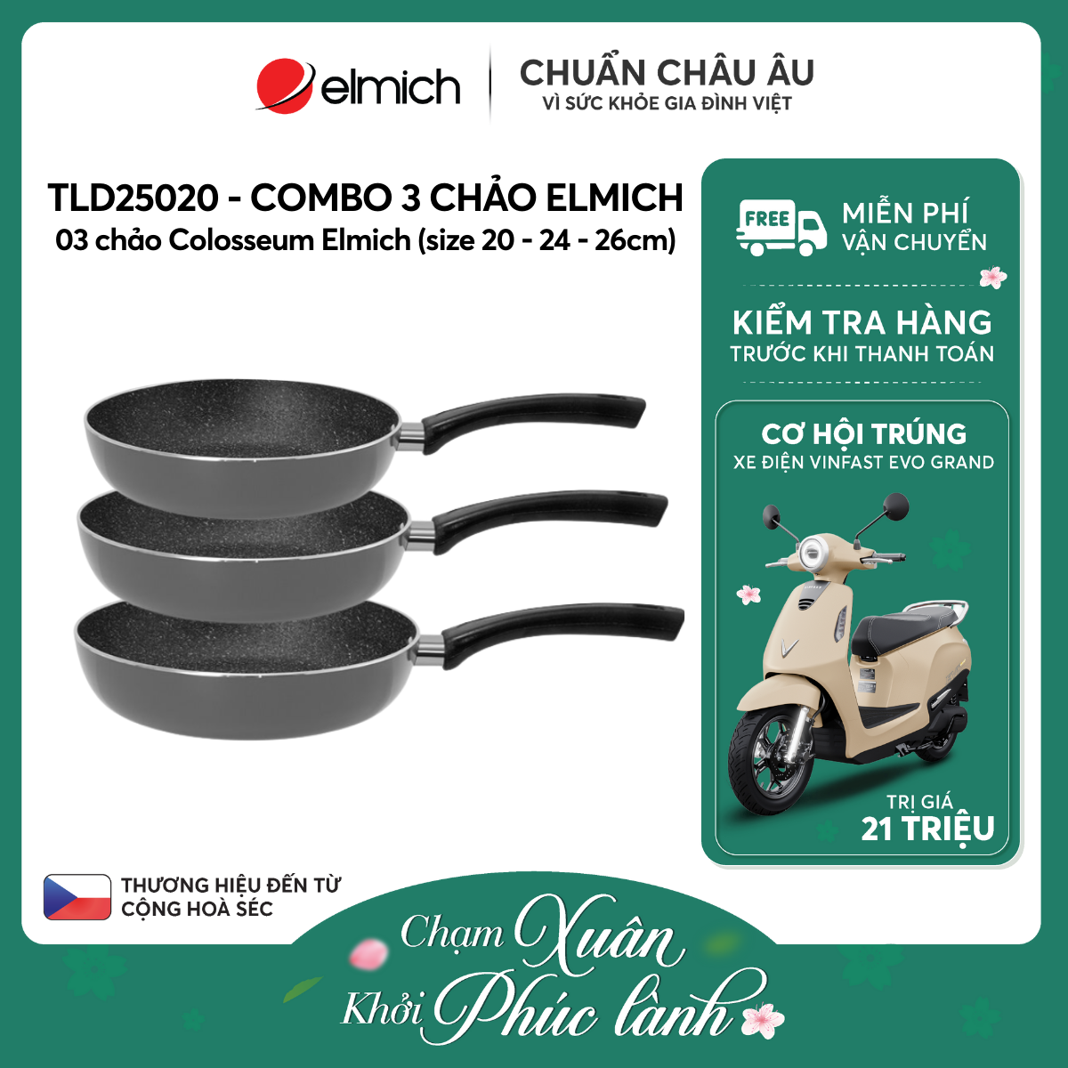 Combo 03 chảo Colosseum Elmich