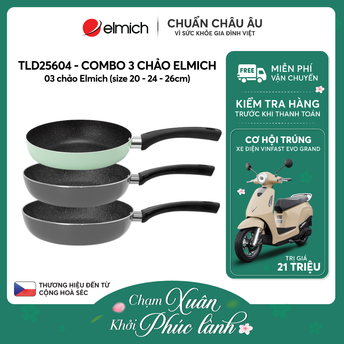 Combo 03 chảo Elmich - TLD25604