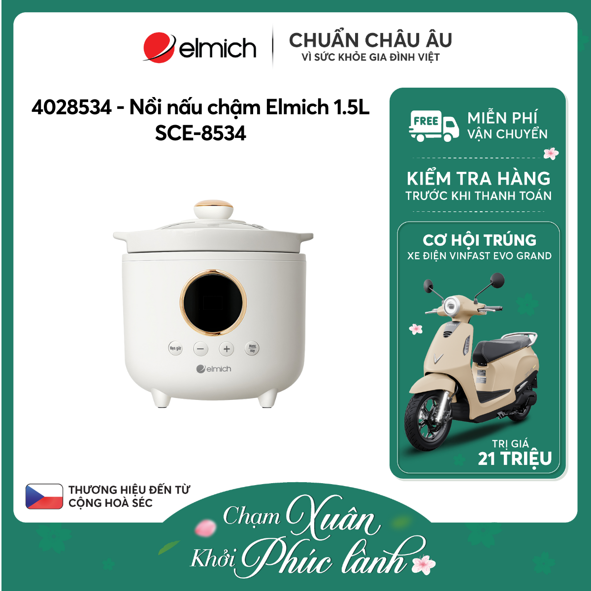 Nồi nấu chậm Elmich 1.5L SCE-8534