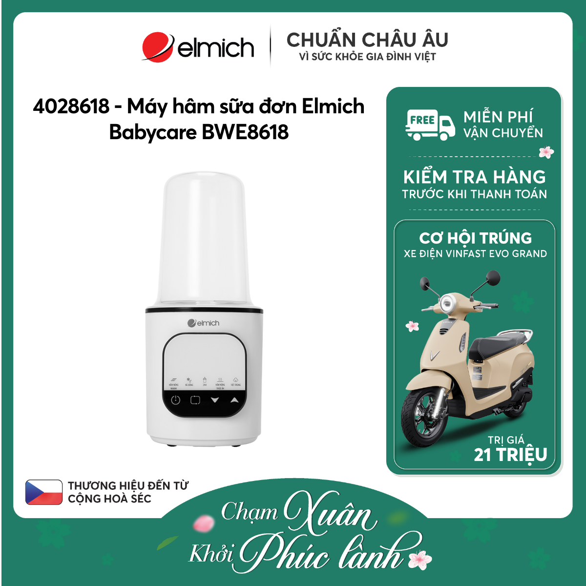 Máy hâm sữa Elmich Babycare BWE8618