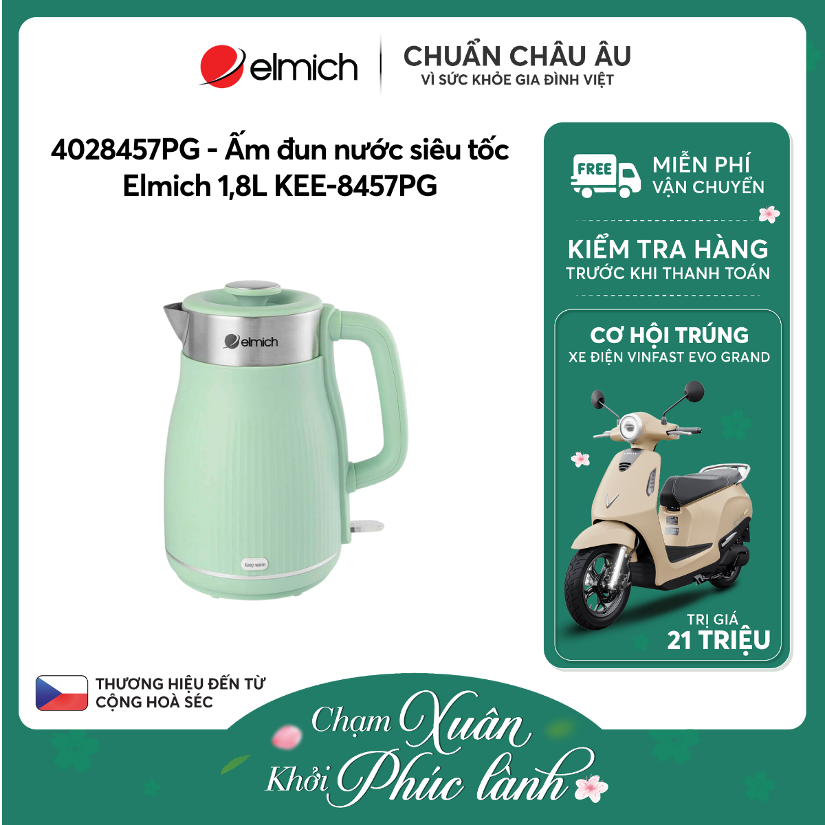 Ấm đun nước siêu tốc Elmich 1,8L KEE-8457