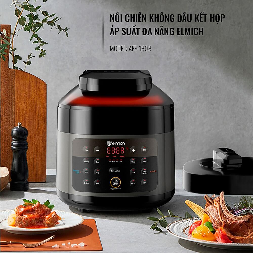 Nồi chiên không dầu kết hợp áp suất đa năng cao cấp Elmich AFE-1808