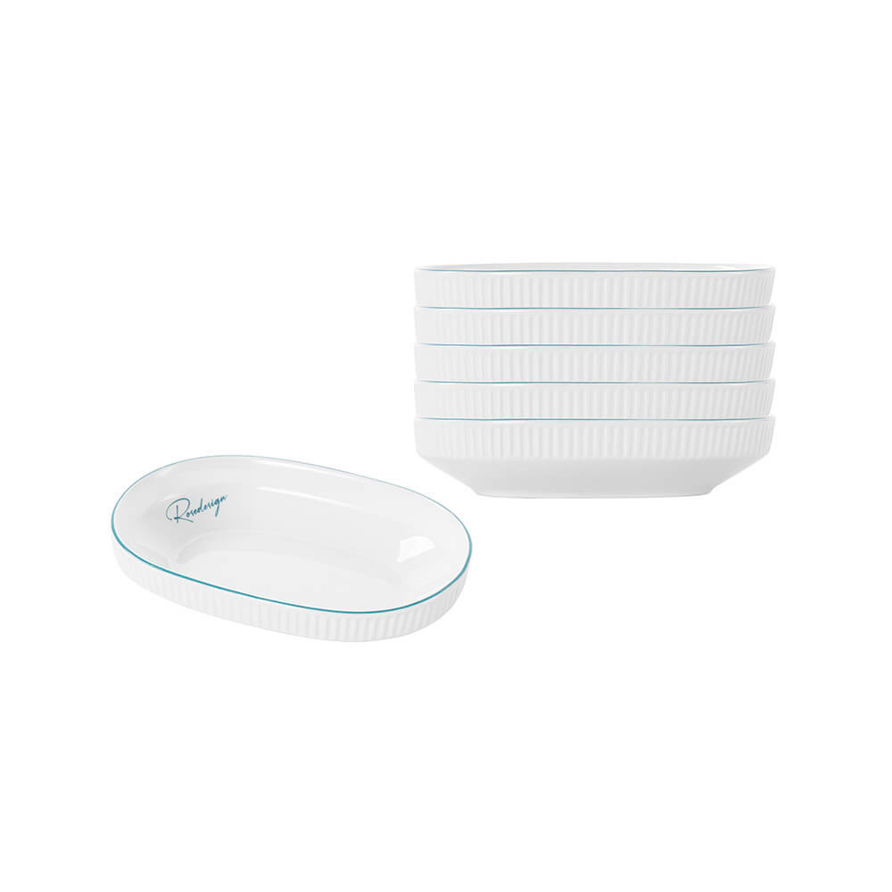 Bộ 6 đĩa bầu dục nhỡ Elmich RoseDesign EL-0263