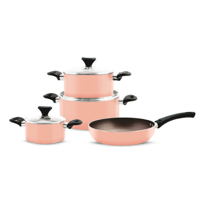 Bộ nồi chống dính ceramic đáy từ Elmich EL1162E size 16,20,24 chảo 26cm