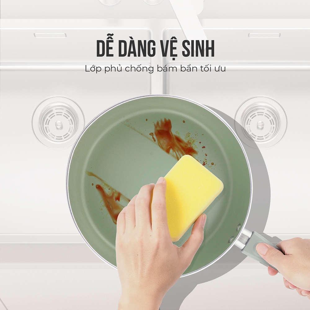 Chảo nhôm chống dính đáy từ Elmich Harmonia size 20cm-24cm-26cm-28cm