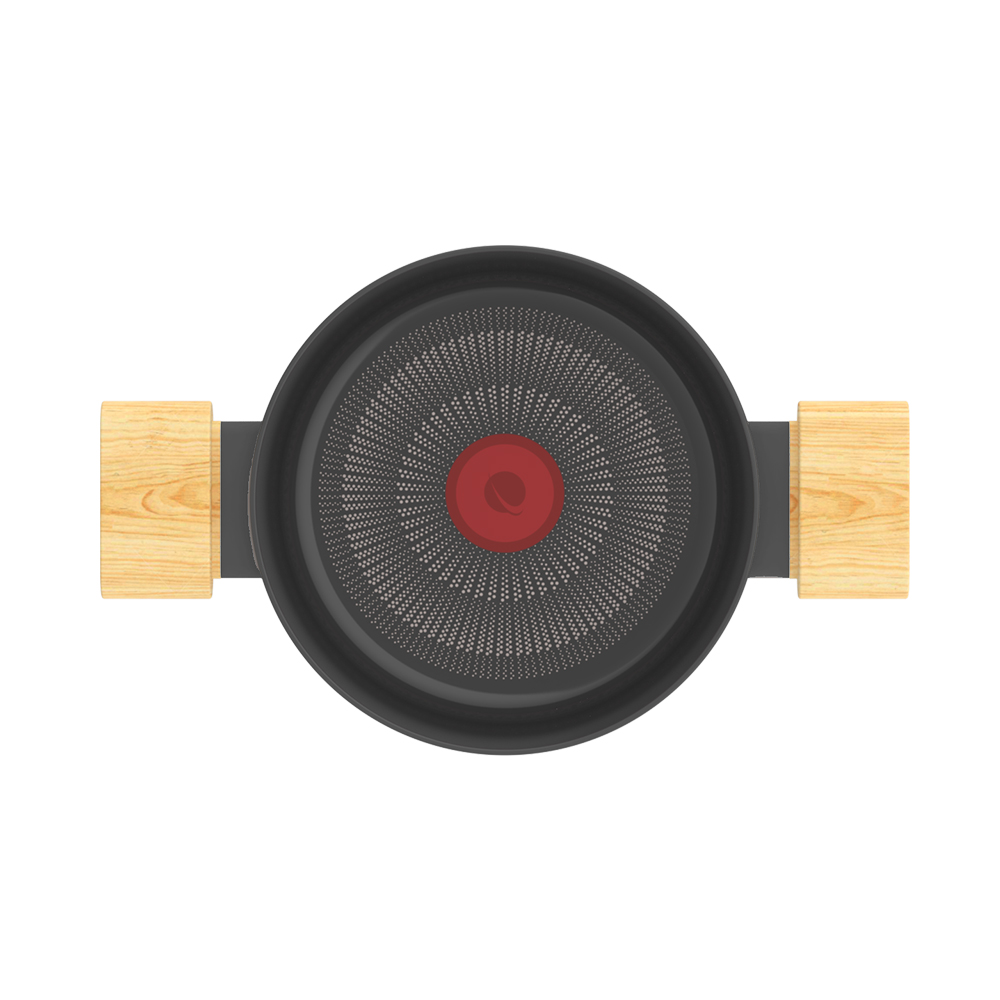 Bộ nồi chống dính vân gỗ Elmich Nature EL-5206BK04 size 18, 20, 24 chảo 26cm