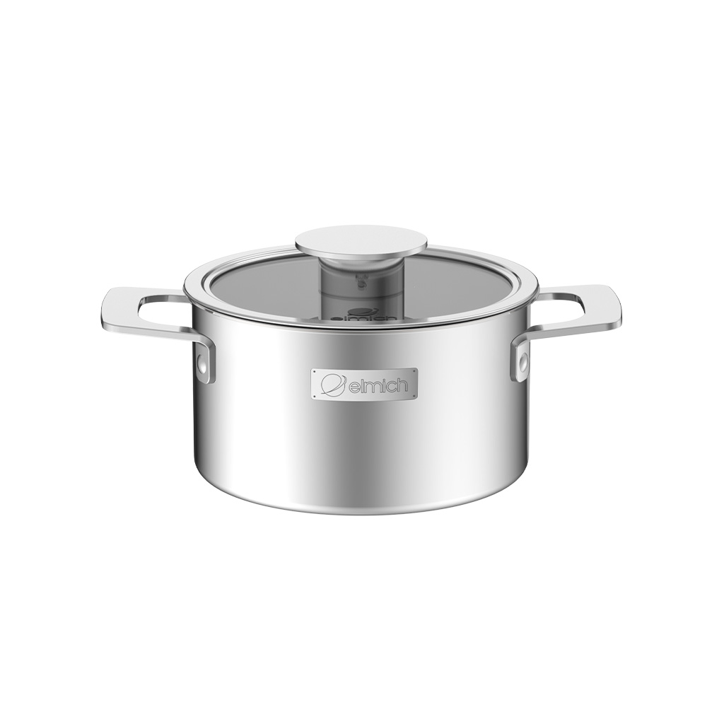 Bộ nồi Inox liền khối Elmich Hera EL-8134IN size 18, nồi hấp 22 chảo 20, chảo 26cm