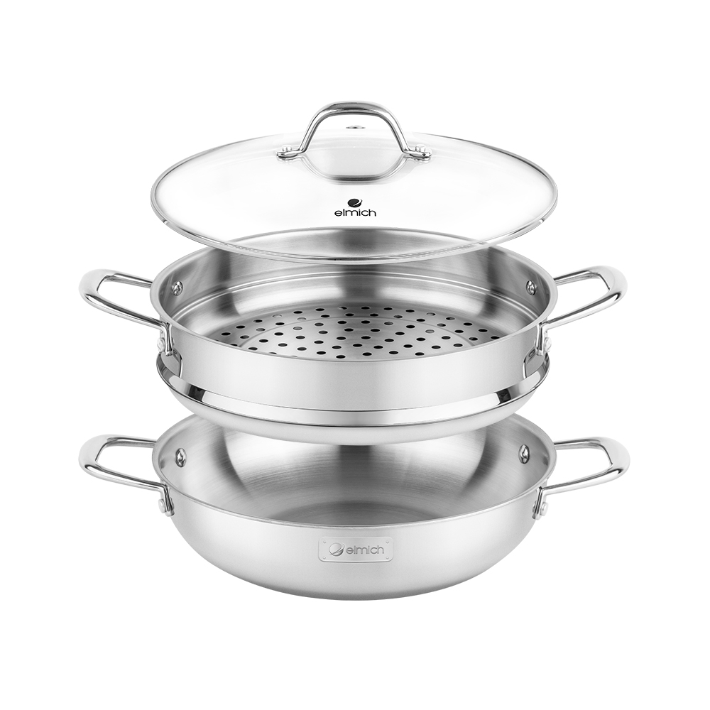Chảo hấp đa năng inox liền khối Elmich Trimax CZ EL-3832 size 28cm