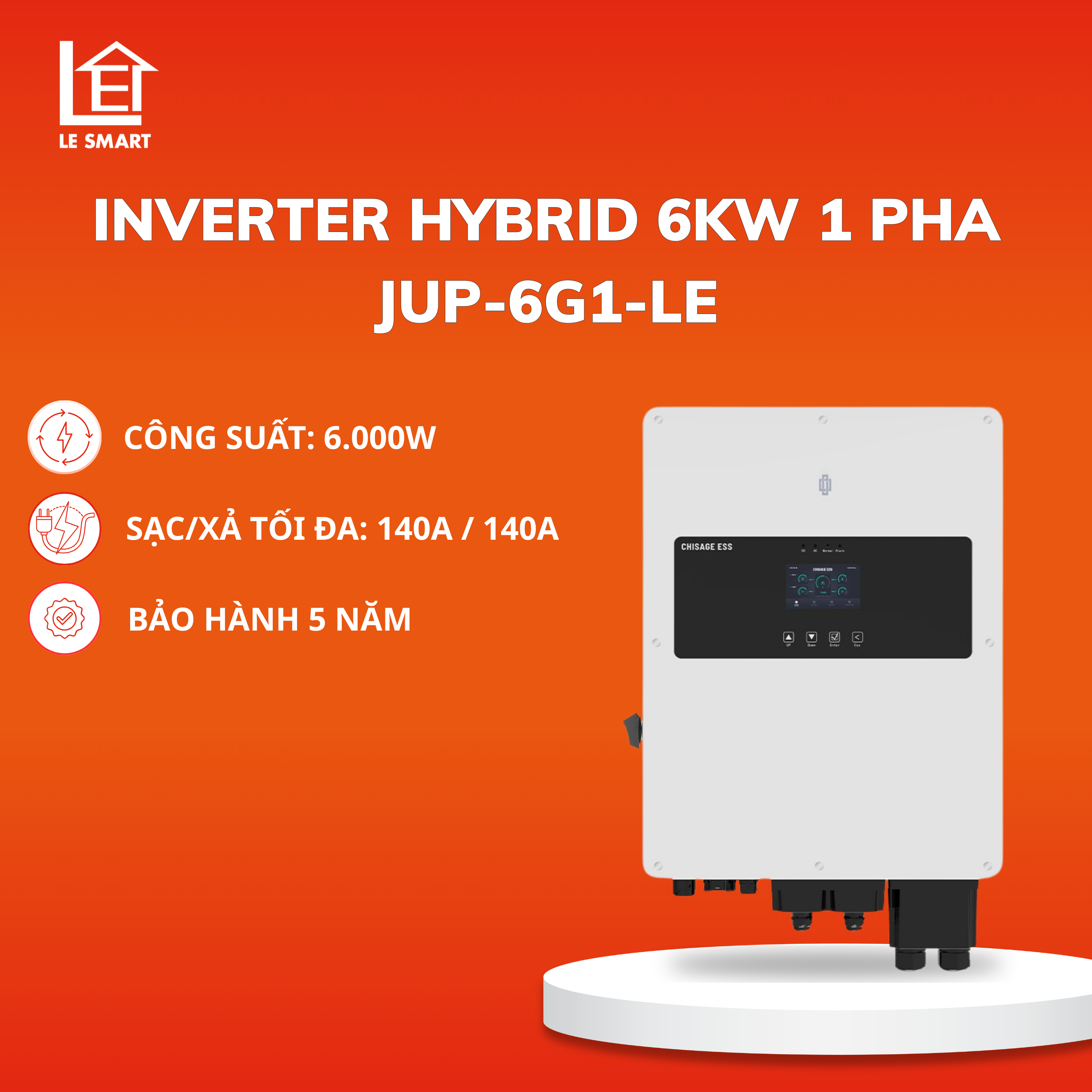 Inverter Hybrid Chisage 6kW 1 Pha JUP-6G1-LE
