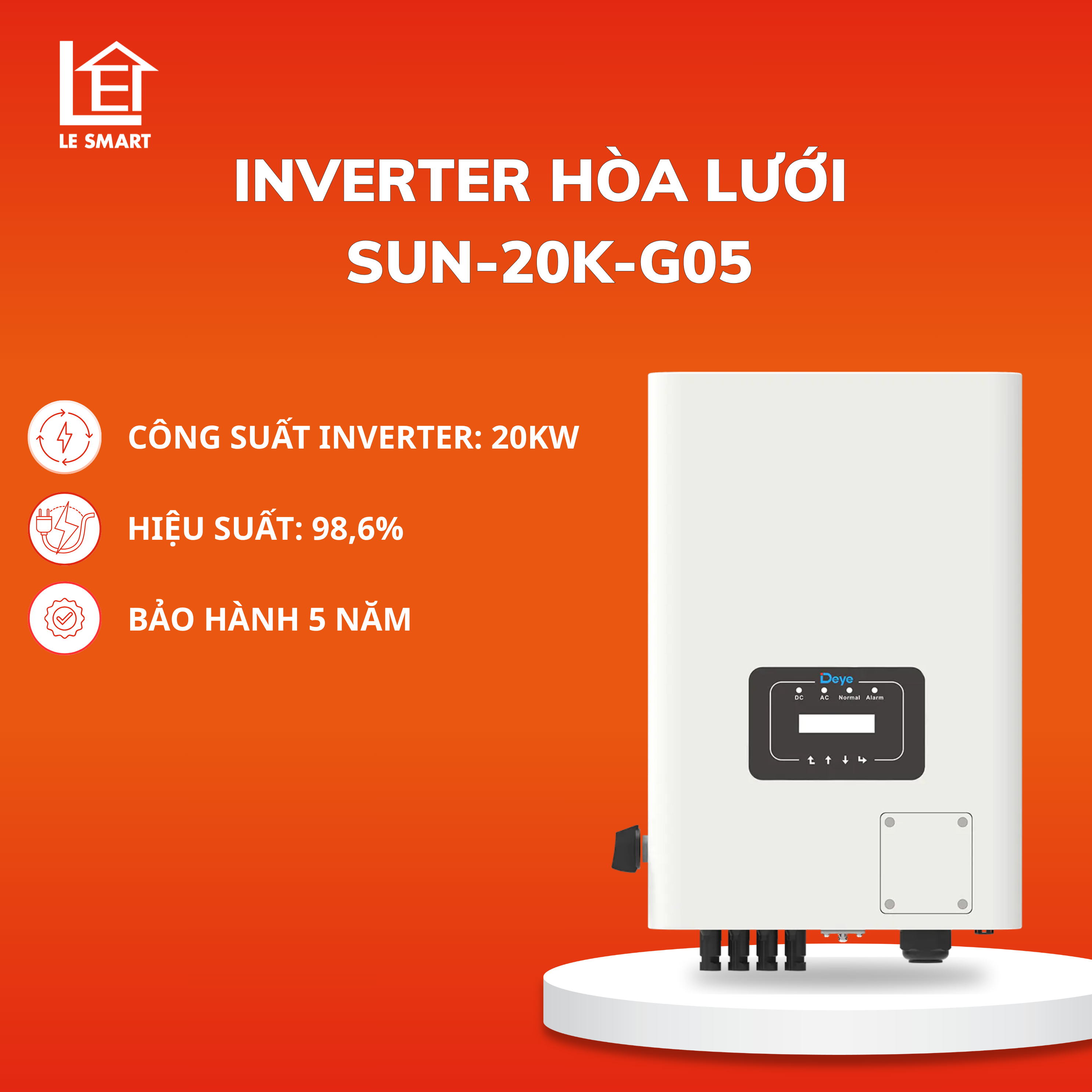 Inverter Hòa Lưới Bám Tải Deye 20kW SUN-20K-G05