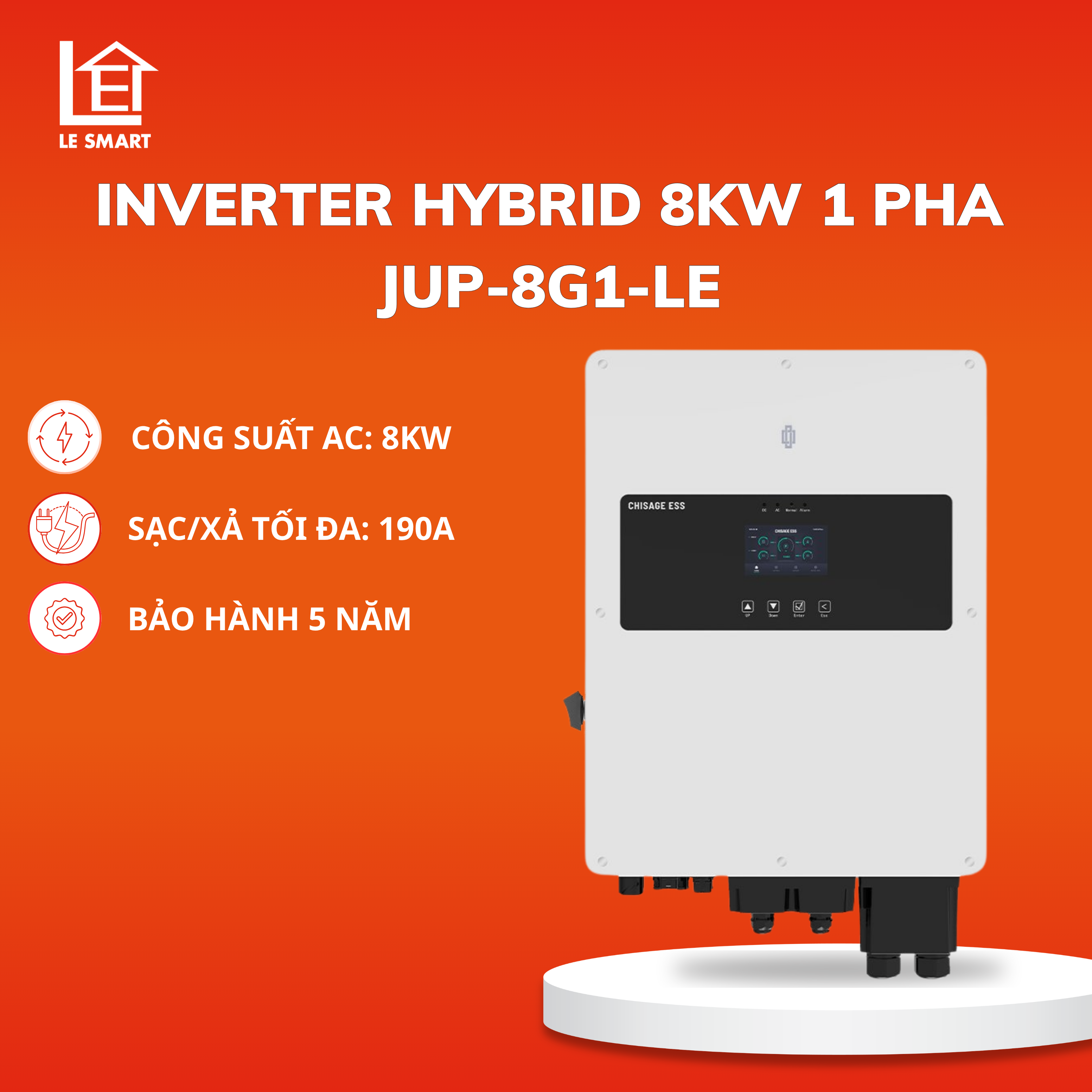Inverter Hybrid Chisage 8kW 1 Pha JUP-8G1-LE