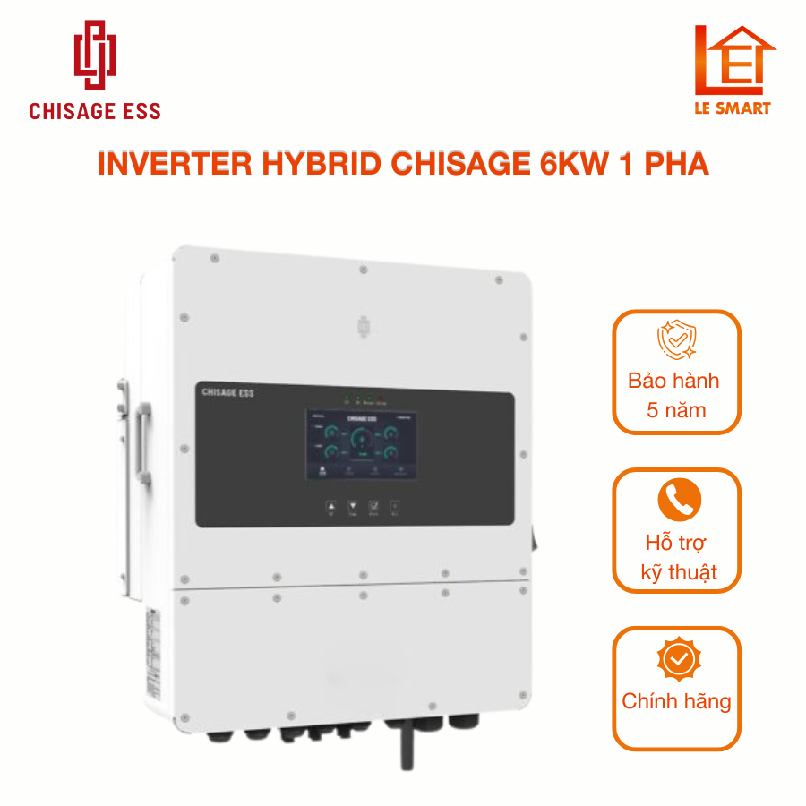 Inverter Hybrid 6kW 1 pha điện áp lưu trữ 48V Chisage ESS
