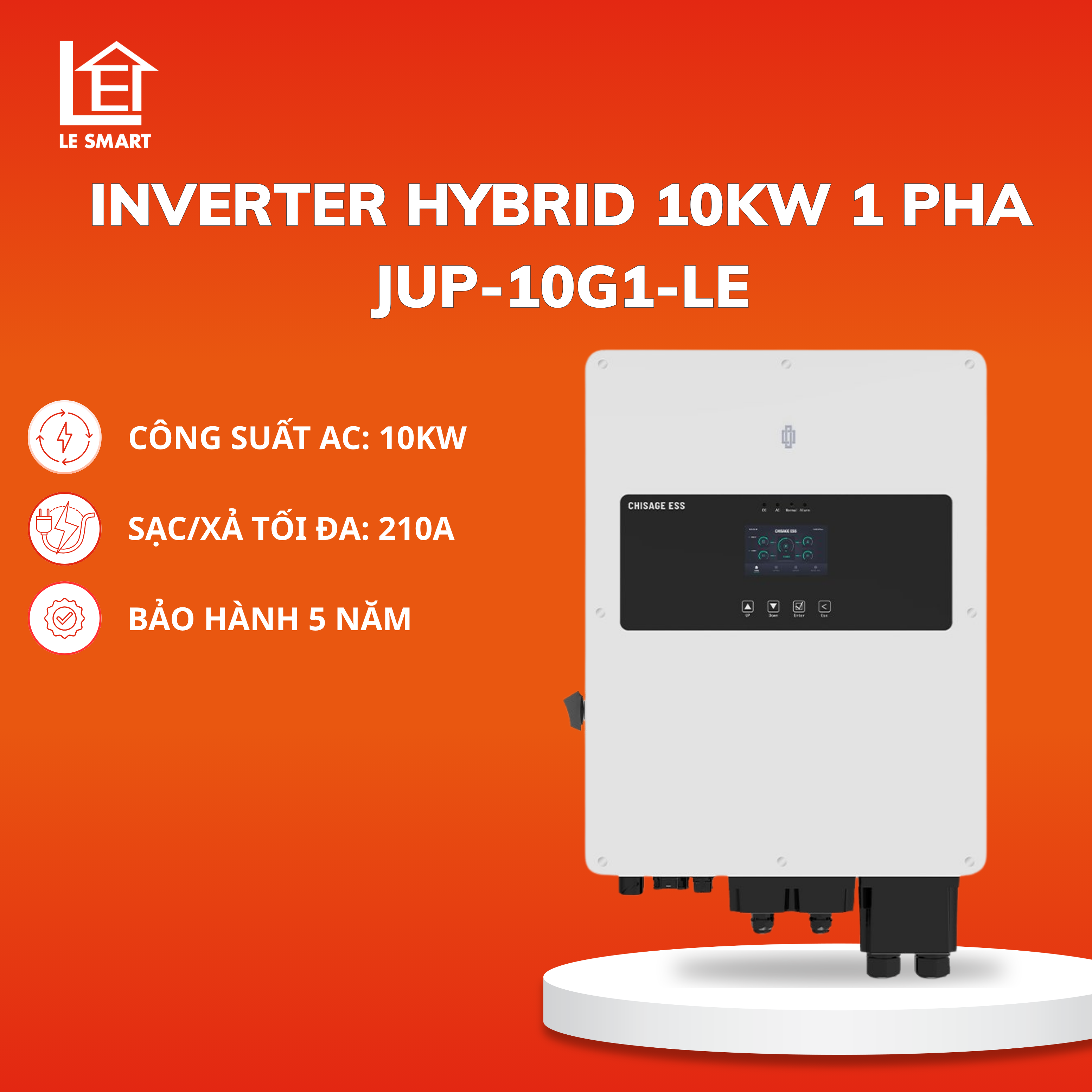 Inverter Hybrid Chisage 8kW 1 Pha JUP-10G1-LE